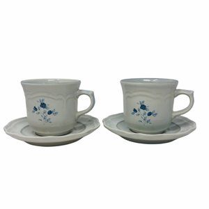 Set of 2 Pfaltzgraff Poetry Glossy Cups/Saucers